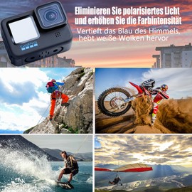 AuyKoo Lens Filter CPL ND8 ND16 ND32, Camera Lens Polarizing and Neutral Density Filter Lens Protector kit for Hero 12/11/10 Accessories (Polarizing Filter)