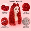 FOVER 5-Piece Red Princess Buns Wig Set for Women Costumes