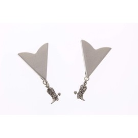 Western Charm Acrylic Collar Tips-Western Collar Tip-Dress Shirt Collar Stays-Silver Finish-Collar Stays for Men & Women