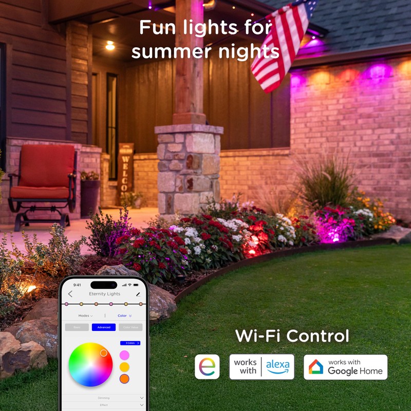 Enbrighten Vibe Eternity Permanent Outdoor Lights Extension Only, 16.5ft with