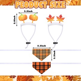 Jamntower 2 Sets Fall Guinea Pig Costumes Autumn Guinea Pig Headband and Bandana for Animal Costume Photo Prop Fall Harvest Pet Decoration Accessory