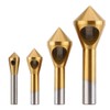 Teocpai 4 Pieces Deburring Cutter Deburring Tool Titanium Coated HSS