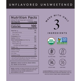 Truvani Vegan Pea Protein Powder | Unflavored | 20g Organic Plant Based Protein | 10 Servings | Keto | Gluten & Dairy Free | Low Carb | No Added Sugar