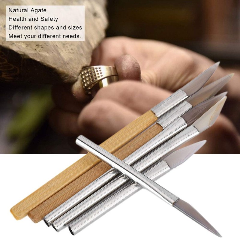 Stone Setting Tools, Agate Burnisher Set Craft Polishing Tools, Carving