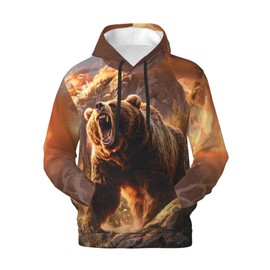 Cool Hoodies for Men Funny Mens Hoodies Men's Novelty Hoodies 3D Print Pullover Hooded Sweatshirt Hoodies with Big Pockets