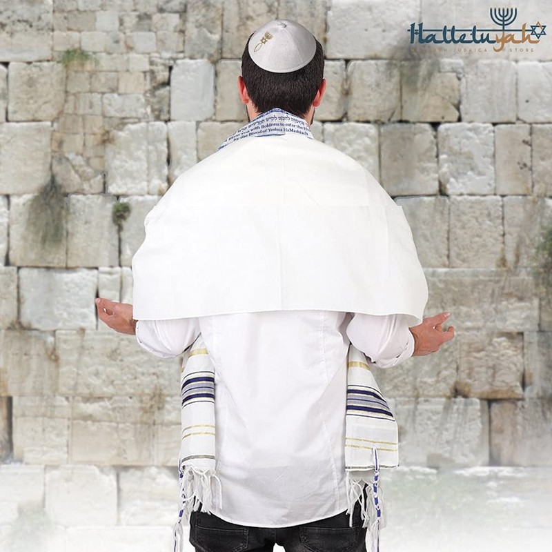 HalleluYAH Messianic Tallit Prayer Shawl 72"x 22" with Bag For