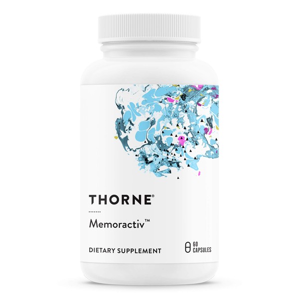Thorne Memoractiv - Nootropic Brain Supplement - Focus, Creativity, Concentration - Ashwagandha, Ginkgo, Lutemax, Pterostilbene - Gluten-Free, Dairy-Free - 60 Capsules