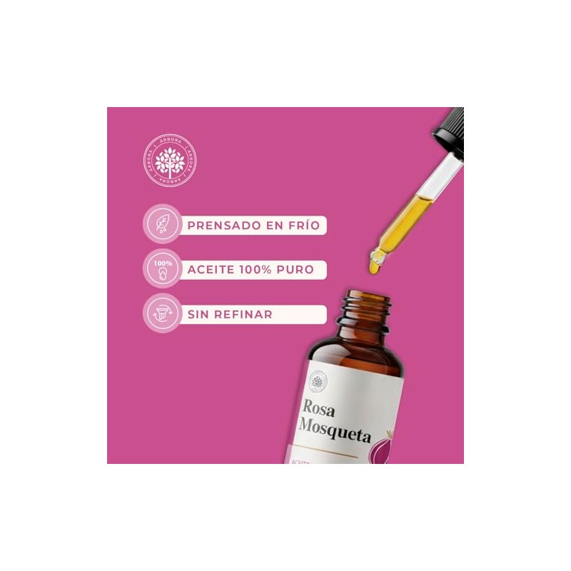 Árbora Aceite de Rosa Mosqueta puro anti-edad atenúa estrías y
