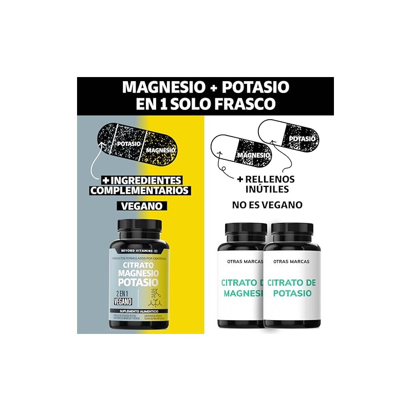 Citrato Magnesio Potasio 1334 Adicionados Platano Polvo Curcuma Arroz Cápsulas
