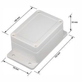 Junction Box ABS Housing 132 x 70 x 50 mm Junction Box Dustproof Junction Box Junction Box White with Screw Dowel Seal Clamp and Cable Tie intervisio