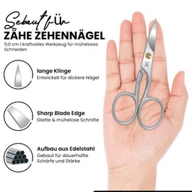 Toenail Scissors - Made of Polished Stainless Steel | Precise & Robust Nail Scissors for Thick Nails & Precise Cuts