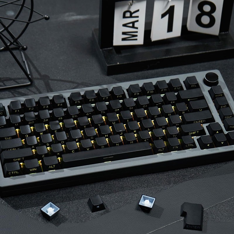 PBT Doubleshot Keycaps Backlit Black Key caps Set 131 Keys
