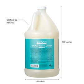 Ginger Lily Farms Salon Formula Champú de aceite de argán 100% puro de Marruecos para todo tipo de cabello, 100% vegano y libre de crueldad, 1 galón, 