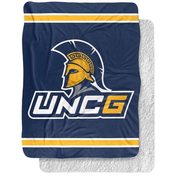 University of North Carolina Greensboro Blanket, 60"x80" Primary Logo Stripes