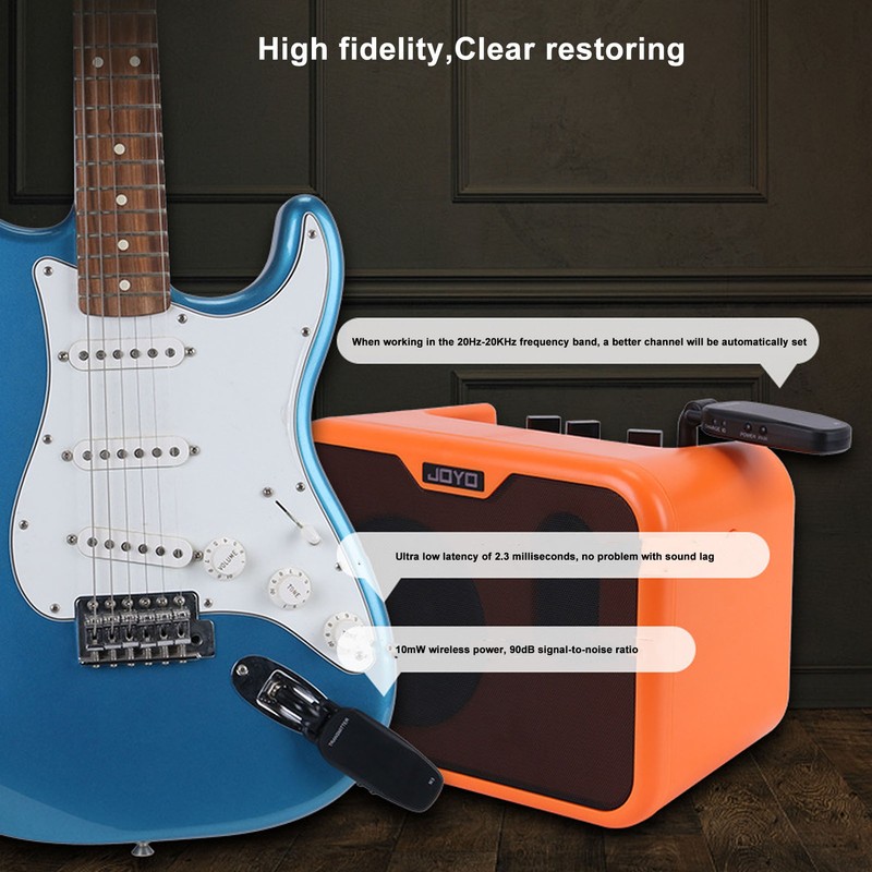 Wireless Guitar System Multifunctional Rechargeable Bass Transmitter Receiver for Violin