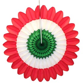 Devra Party 6-Pack Red, White, and Green 18 Inch Tissue Paper Fanburst (Christmas Theme)