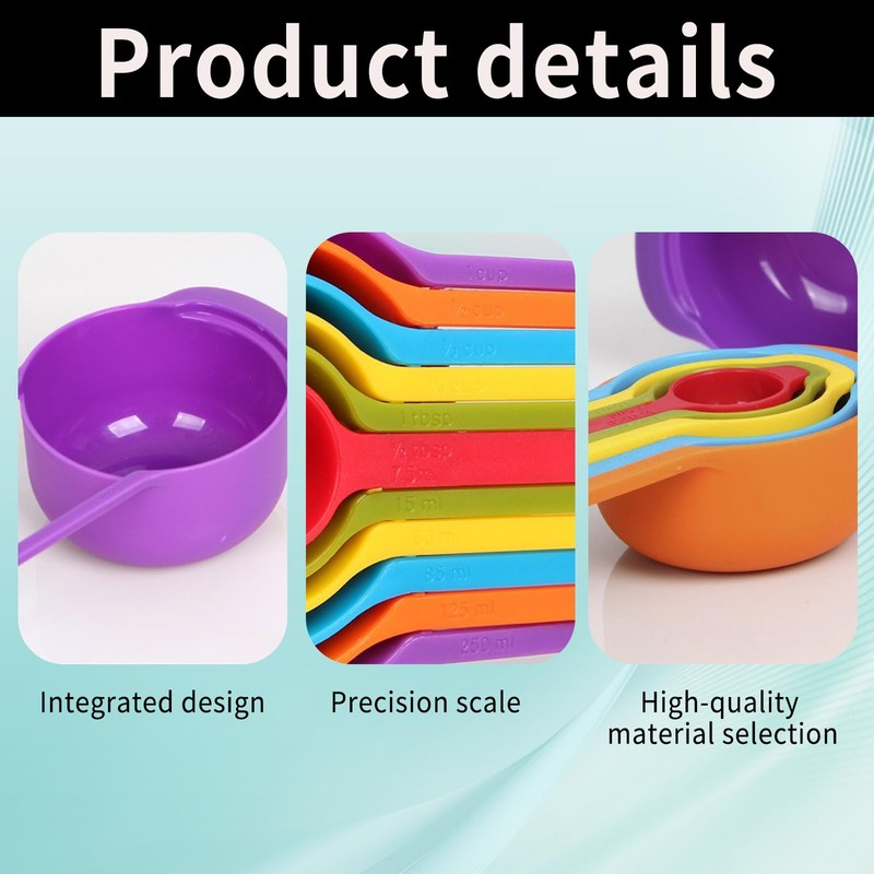 Set of 6 Measuring Cups for Baking, Cup Measurements Set,