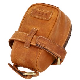 Gusti Gino B. Leather Bicycle Bag, Saddle Bag, Tube Bag for Tools, Leather Bag, Vintage Brown, Small Bicycle Accessories