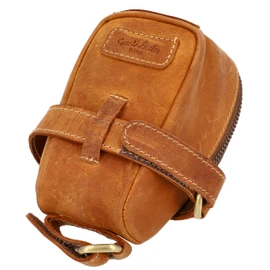 Gusti Gino B. Leather Bicycle Bag, Saddle Bag, Tube Bag for Tools, Leather Bag, Vintage Brown, Small Bicycle Accessories