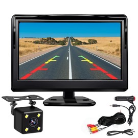 Kairiyard Backup Camera with 5inch Monitor, Car Rear View Reverse Camera HD Night Vision 170° Wide View Vehicle Back up Camera Systems IP69 Waterproof for Car Truck