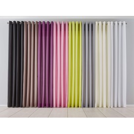 Palermo 10000265 Opaque Curtain Matt Translucent with Eyelets and Tie Backs Decorative Curtain H x W 225 x 140 cm Taupe