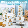 50 Sets Bear Coffee Cups with Lids Sleeves 16 Oz