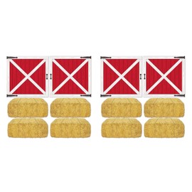 Beistle Barn Loft Door & Hay Bale Props 12 Piece, 15.5" - 32.5", Multicolored