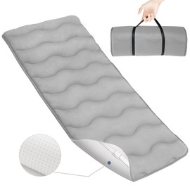 Cot Mattress Pad, 30"x75" Quilted Foam Camping Cot Mattress Topper with Anti-Slip Bottom, Breathable & Comfortable Cot Pads for Camping/Rv Bunk/Narrow Twin Beds, Sleeping Cot Mattress Pad Only, Grey