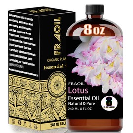 Lotus Essential Oil, Lotus Oil 8 Fl Oz 240ML for Diffuser Humidifier Yoga Cleaning DIY Candle Soap Making Perfume Gift for Women Essential Oils