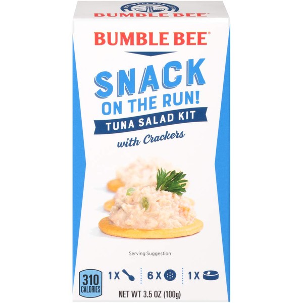 BUMBLE BEE Snack on the Run! Tuna Salad with Crackers Kit, 3.5 Ounce Kit (Pack of 3), High Protein Snack Food, Canned Tuna, Healthy Snacks for Adults