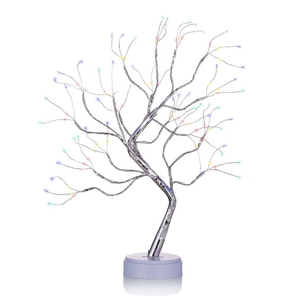 Decorative LED Shimmer Tree, 49 cm Mini Christmas Tree, Illuminated Tree for Home Interior Decoration, Parties, Birthdays & Weddings, Warm White Light, Pack of 1