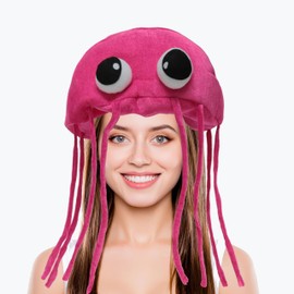 Jellyfish Costume Hats. Handmade Jellyfish Costume Party Hat. One Size Fits Most Costume Headwear (Pink)