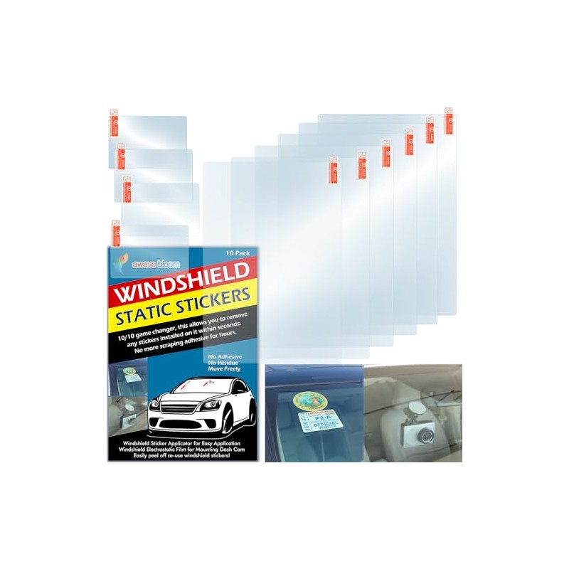 Electrostatic Windshield Sticker Applicator Film - 10 Pack