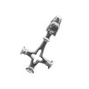 Kiss of Leather Wolf Cross Pendant Stainless Steel with Curb