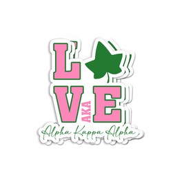 (3pcs) Alpha Kappa Alpha Love Sticker - Aka Sorority Decal - Decorative Decals - Unique and Eye-Catching - Durable & Waterproof - Perfect for Laptops Water Bottles Car - Ideal for Gifting