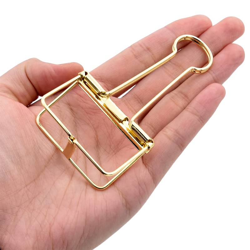 Extra Large Binder Clips 2 Inch, Big Paper Clamps Gold