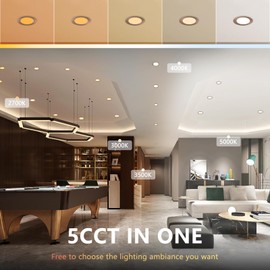 CycevSun 12 Pack Bronze Recessed Lighting 4 Inch Exterior Soffit Pot Lights, Dimmable & 5CCT Selectable, 9W, 120Vac, Wet & IC Rated, ETL