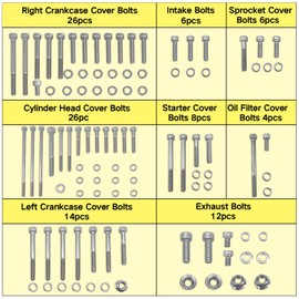 BIGLKNM 102pcs Engine Bolt Screw Kit Set for Honda TRX400EX 400EX 400X SPORTRAX, Car Replacement Accessories Compatible with Honda TRX400EX, Polished Stainless Steel Engine Bolt Kit