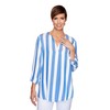 Ruby Rd. Playera Ligera con Cuello Dividido y Rayas para