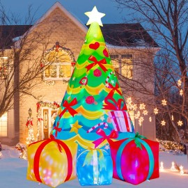 7 FT LED Lights Inflatable Christmas Tree Hot Selling Outdoor Christmas Decorations Factory Price Blow-up Xmas Tree LED Lightscolor: Christmas Tree, size: Large