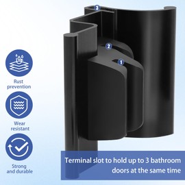 RV Frameless Shower Door Handle Assembly for 5/32", 3/16" and 1/4" Frameless Tri-Slide Door w/No Bumper & No T Bar Door Handle