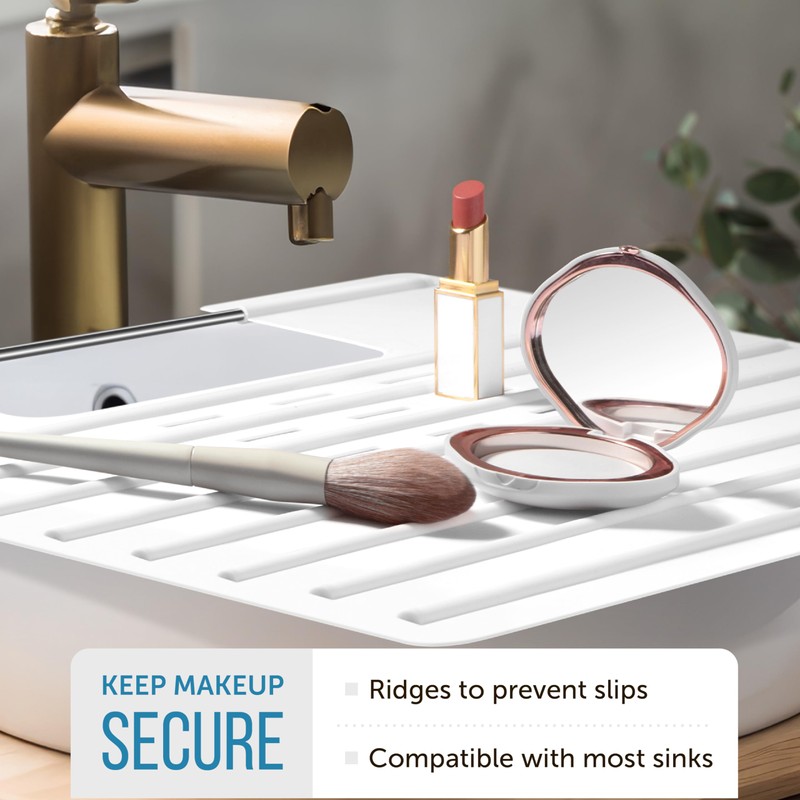 Bathroom Sink Cover for Counter Space, Heat Resistant Silicone Mat