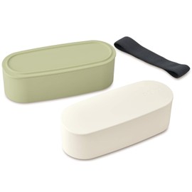 Thermos DJT-600W LTG 2-Tier Fresh Lunch Box, 20.3 fl oz (600 ml), Light Green