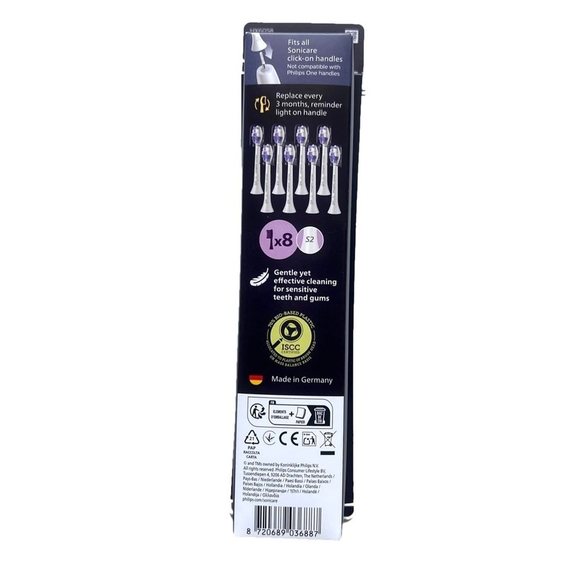 Philips HX6058/87 S2 White Set of 8 Brush Heads for
