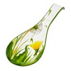 Lashuma Handmade Spoon Holder Ceramic Spoon Rest Dandelion Cutlery Tray
