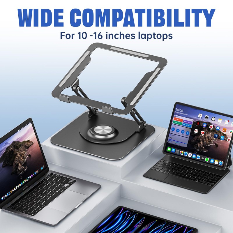 JOYEKY Laptop Stand for Desk, Adjustable Computer Stand with 360°