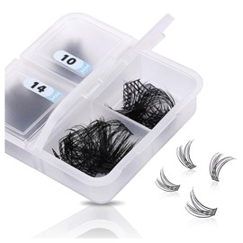 AuReve Lash Clusters,Eye Lash Clusters,DIY Lash Extensions Clusters,Individual Lashes,Eyelash Clusters,Lash Clusters D Curl For Home Use,96 Pcs 0.07D 10/12/14/16mm Mix (G07)