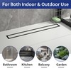 Bernkot Linear Shower Drain 24", Matte Black Floor Drain with