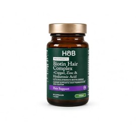 Holland & Barrett Max Strength Biotin Hair Complex 5000µg – with Copper, Zinc & Hyaluronic Acid – Hair Growth & Pigmentation Support – Vegan – 30 Capsules, 1 Month Supply