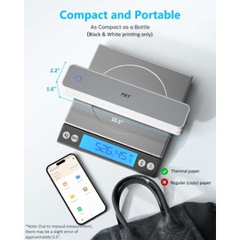 PRT Inkless Portable Printer, Wireless Thermal Printer for Travel Support 8.5"x11" US Letter & A4 B5, MT610 Small Bluetooth Mobile Printers with iOS Android Laptop for Home Car Office School, Grey